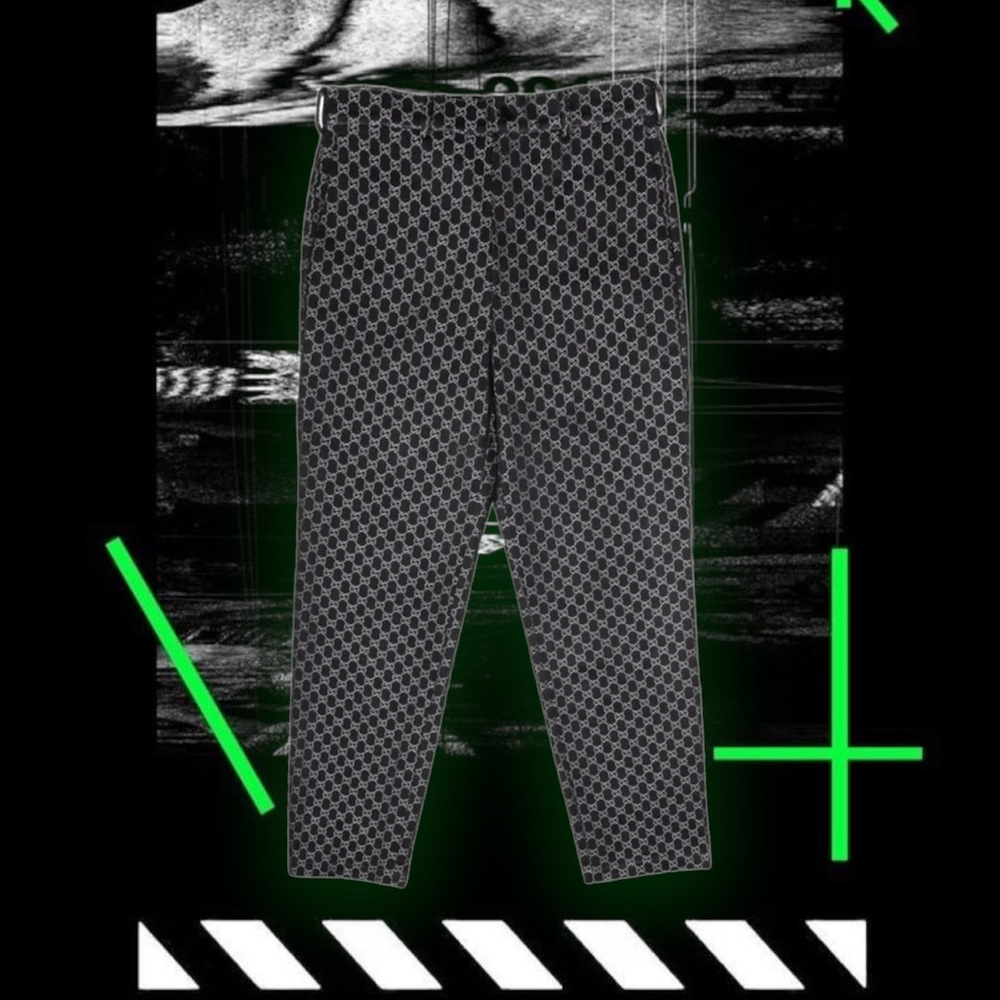 Bravest Studios Jacquard Bones GG Monogram Work Pants (Noir)